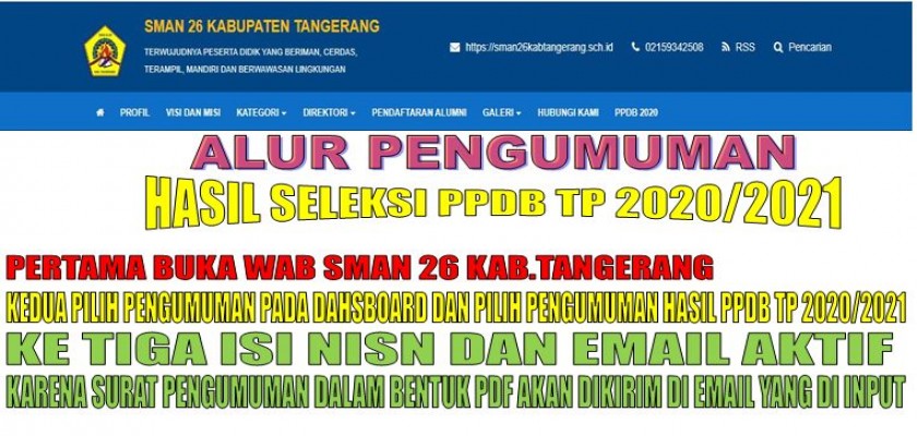 PENGUMUMAN HASIL SELEKSI PPDB TAHUN PELAJARAN 2020/2021 ...